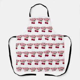 Mama Cherry Apron – Funny Kitchen Apron for Mom /  エプロン
