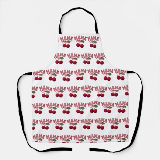 Mama Cherry Apron – Funny Kitchen Apron for Mom /  エプロン (正面)
