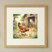 Mama Chicken and Chicks Nursery ポスター