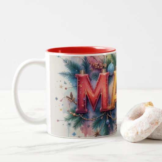 Mama Christmas Mug ツートーンマグカップ (ドーナツ)