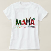 Mama Claus Christmas, Christmas, Red buffalo Mom. Tシャツ (デザイン正面)
