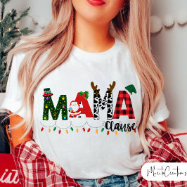 Mama Claus Christmas, Christmas, Red buffalo Mom. Tシャツ