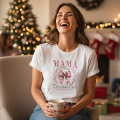Mama Claus Christmas Club Pink Coquette Bow トライブレンドＴシャツ