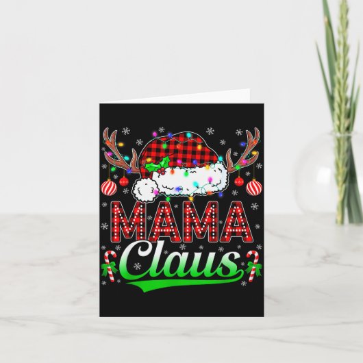 Mama Claus Christmas Lights Matching Family Xmas P カード (正面)