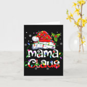 Mama Claus Shirt Christmas Lights Pajama Family Ma カード (黄色い花)