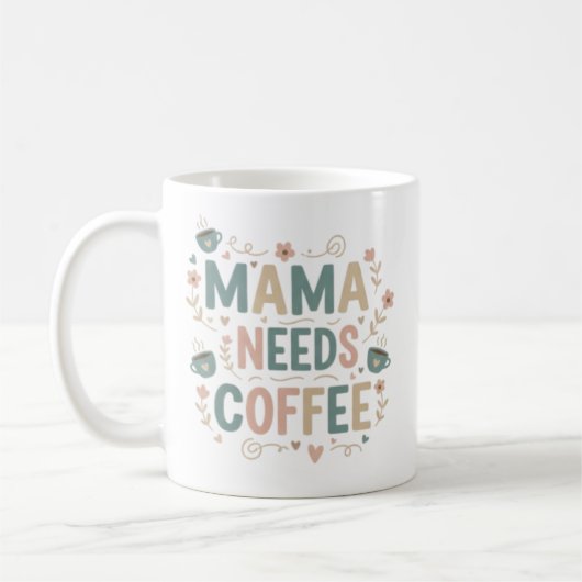 Mama Coffee Mug | Floral Mother's Day Ceramic Mug コーヒーマグカップ (左)