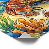 Mama Crab and Babies Nursery ポスター (角)