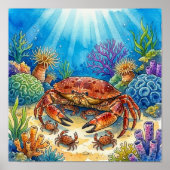 Mama Crab and Babies Nursery ポスター (正面)