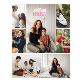 Mama Custom Photo Collage Stretched Canvas Print フォトプリント