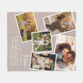 Mama Definition 大切 Memories写真コラージュ フリースブランケット (正面(横))