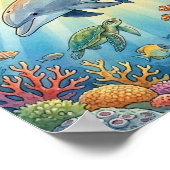 Mama Dolphin and Calf Nursery ポスター (角)