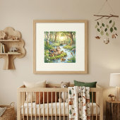 Mama Duck and Ducklings Nursery ポスター