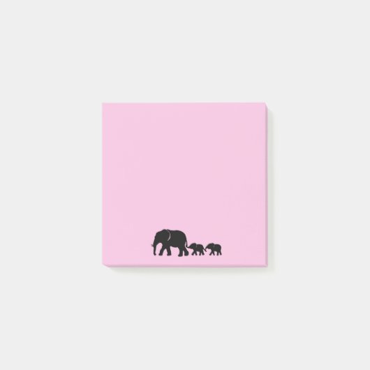Mama Elephant with Babies Post it Notes ポストイット (正面)
