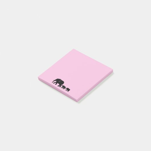 Mama Elephant with Babies Post it Notes ポストイット (アングル)