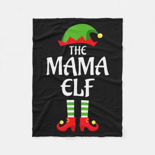 Mama Elf Family Matching Group Christmas  フリースブランケット (正面)