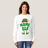 Mama Elf Matching Family Christmas Design スウェットシャツ (正面フル)