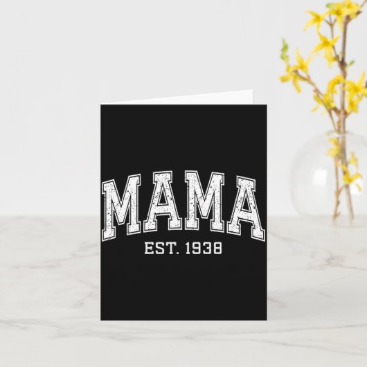 Mama Est 1938 Mom D Mothers Day Ized  カード (黄色い花)