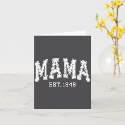 Mama Est 1946 Mom D Mothers Day Ized  カード (黄色い花)