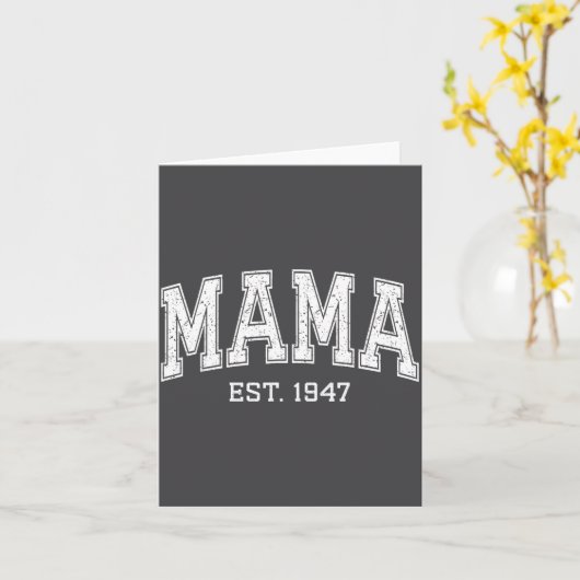 Mama Est 1947 Mom D Mothers Day Ized  カード (黄色い花)