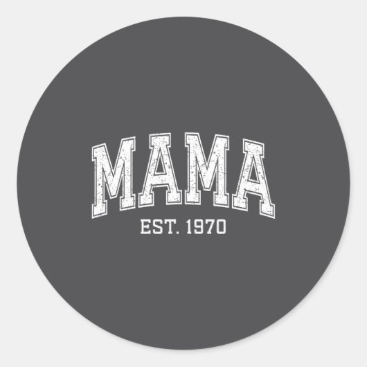 Mama Est 1970 Mom D Mothers Day Ized ラウンドシール (正面)