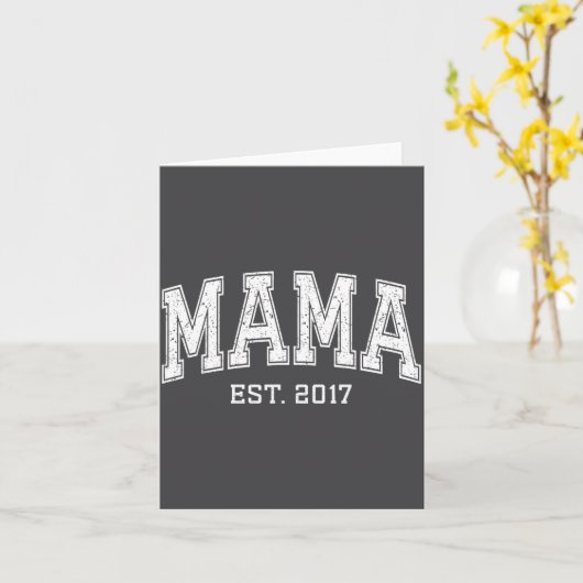 Mama Est 2017 Mom D Mothers Day Ized  カード (黄色い花)