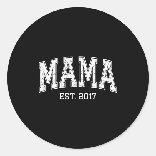 Mama Est 2017 Mom D Mothers Day Ized  ラウンドシール (正面)