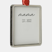 Mama est 2022新しい母の最初の母の日の女性 メタルオーナメント (右)