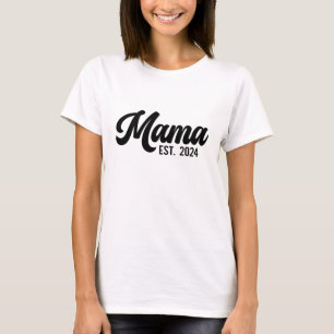 Mama Est 2024 -スタイリッシュ Mom Gift Tシャツ