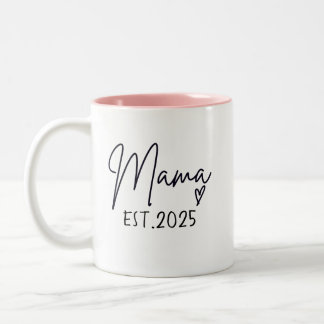 Mama Est 2025 ,,パーソナライズされたMom Mug,カスタム ツートーンマグカップ