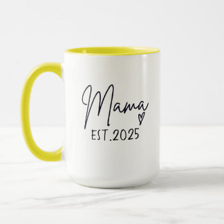 Mama Est 2025 ,,パーソナライズされたMom Mug,カスタム マグカップ
