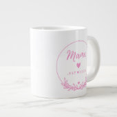 Mama Est.2025 shirt -Mother gift Pink Minimal - ジャンボコーヒーマグカップ (正面右)