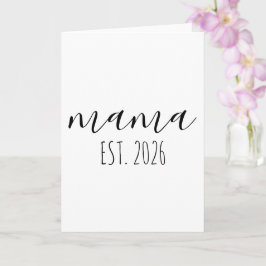Mama Est. 2026 Mom To Be Minimalist Personalized  カード