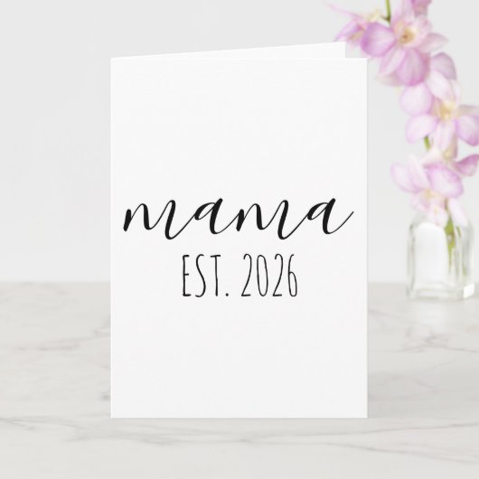 Mama Est. 2026 Mom To Be Minimalist Personalized  カード (蘭)