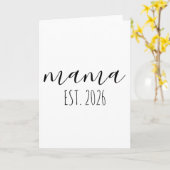 Mama Est. 2026 Mom To Be Minimalist Personalized  カード (黄色い花)