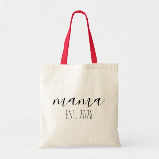 Mama Est. 2026 Mom To Be Minimalist Personalized  トートバッグ (正面)