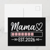 Mama est. 2026 Pregnancy Announcement Mom  案内ポストカード (正面/裏面)