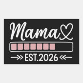 Mama est. 2026 Pregnancy Announcement Mom  長方形シール (正面)