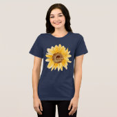 Mama Est Cute Sunflower トライブレンドTシャツ (正面全面)