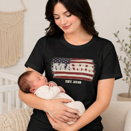 MAMA Est. Year アメリカ国旗 トライブレンドＴシャツ