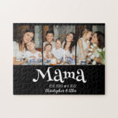 Mama Established キッズの名前 楽しいテキスト 3枚の写真 ジグソーパズル (横)