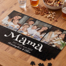 Mama Established キッズの名前 楽しいテキスト 3枚の写真 ジグソーパズル