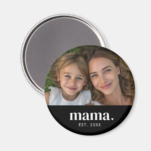 Mama Established Black White Modern Photo  マグネット (正面/裏面)