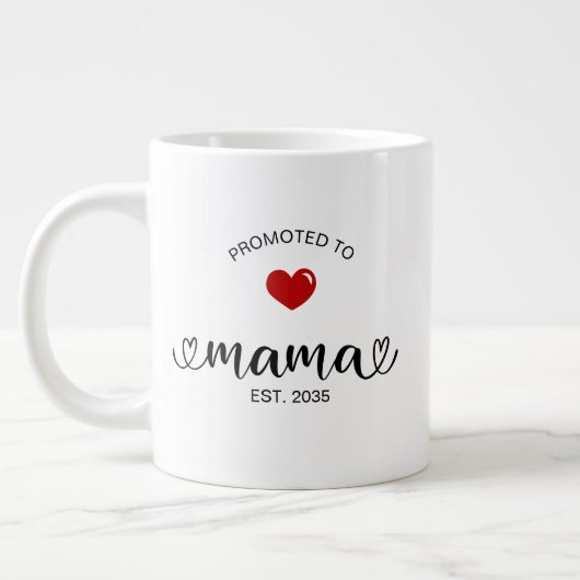 Mama Established New Mom Gift ジャンボコーヒーマグカップ (左)
