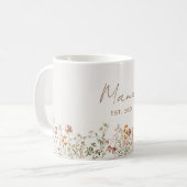 Mama Established Wildflower Boho Baby Shower コーヒーマグカップ (正面左)