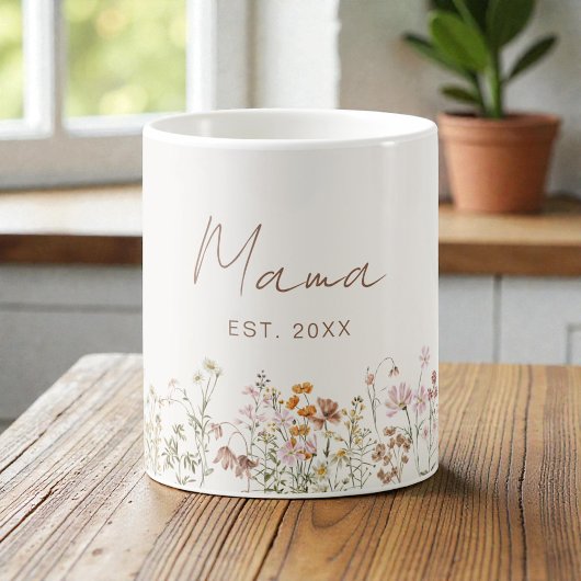 Mama Established Wildflower Boho Baby Shower コーヒーマグカップ