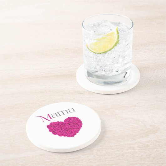 Mama Floral Beautiful Mother’s Day, Birthday Gift  コースター (側面)