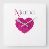 Mama Floral Beautiful Mother’s Day, Birthday Gift  スクエア壁時計 (正面)