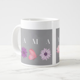 Mama Floral Butterfly Mothers and Birthday ジャンボコーヒーマグカップ