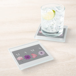 Mama, Floral Butterfly mothers day and birthday ガラスコースター