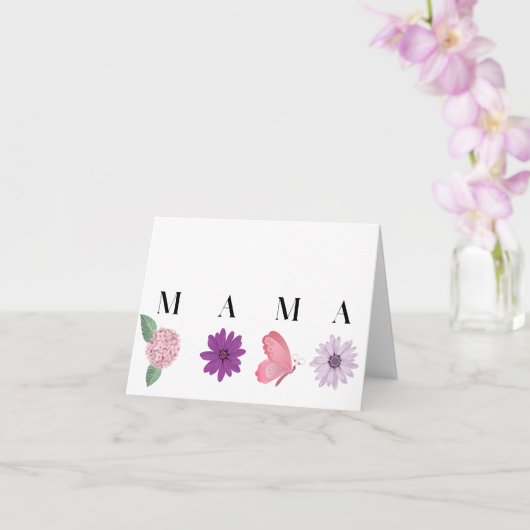 MAMA Floral Butterfly, Mothers Day Card カード (蘭)